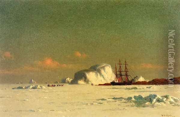 In the Arctic Oil Painting - William Bradford