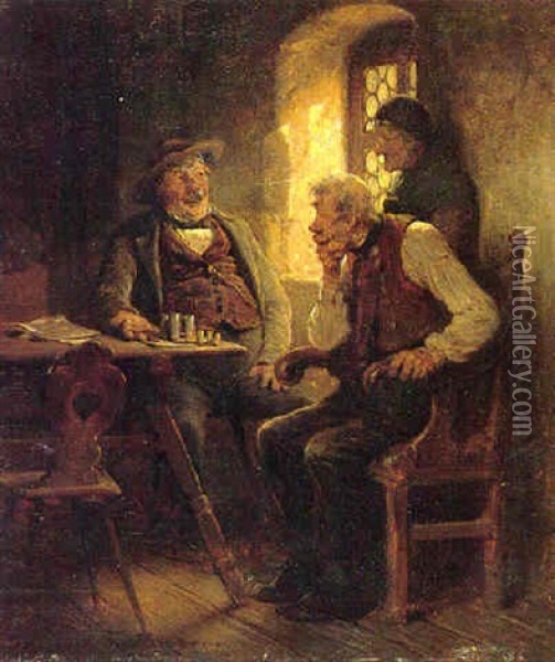Geldgeschafte Oil Painting - Hugo Wilhelm Kauffmann