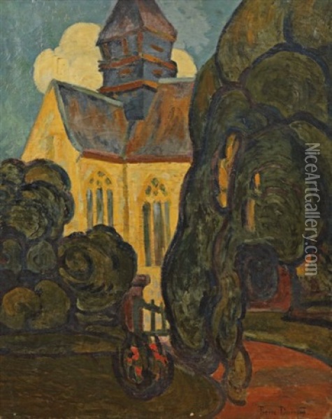 L'eglise De Varangeville Oil Painting - Pierre Dumont