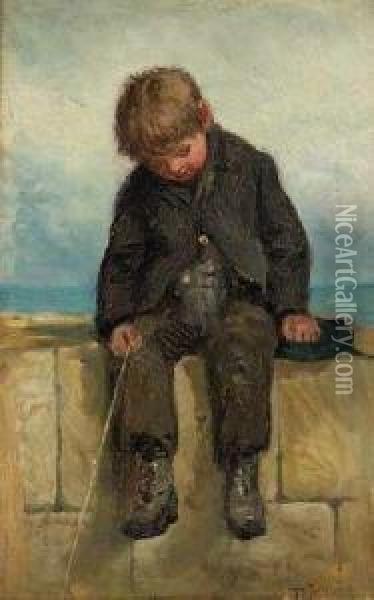 The Young Fisherman Oil Painting - Robert Jobling