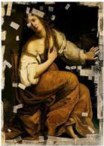 The Conversion Of The Magdalene Oil Painting - Artemisia Gentileschi