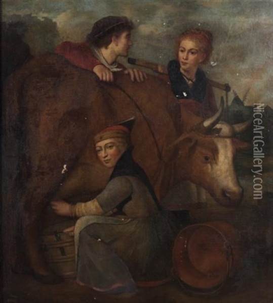 Trois Paysans Pres D'un Moulin Oil Painting - Jacob Gerritsz Cuyp