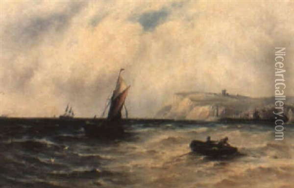 Off Whitby Oil Painting - Gustave de Breanski