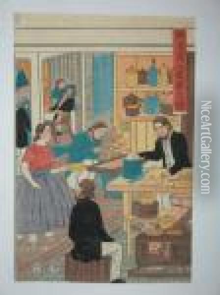 La Cuisine Europeenne Oil Painting - Utagawa or Ando Hiroshige