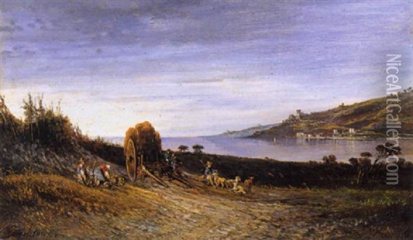 Costiera Di Amalfi, Verso Maiori Oil Painting - Consalvo Carelli