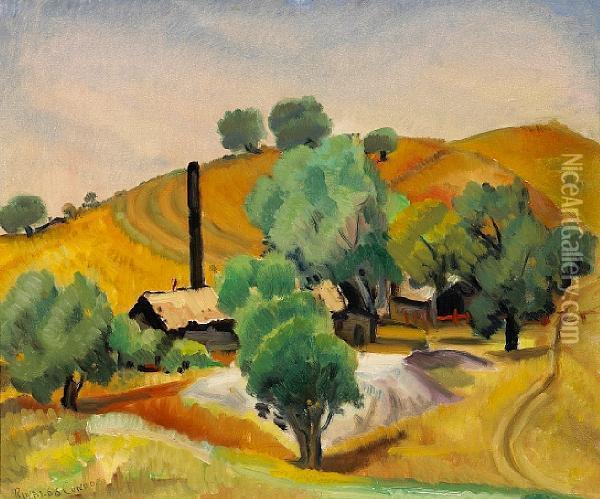 California Ranch Oil Painting - Rinaldo Cuneo