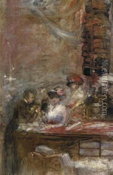 Chez Le Modiste Oil Painting - Jean-Louis Forain