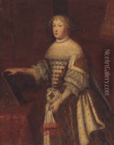 Portrait Of Marie-therese Of Austria, Queen Of France Oil Painting - Charles Beaubrun