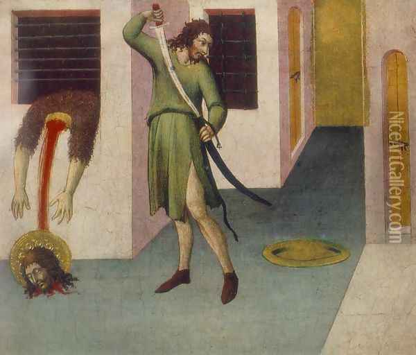 Beheading of St John the Baptist Oil Painting - Pietro di Sano