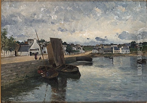Hamn I Bretagne Oil Painting - Johan Ericson