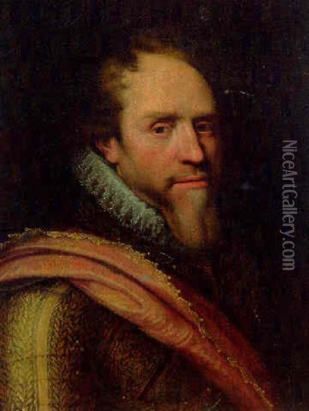 Portrait Of Prince Maurice Oil Painting - Michiel Janszoon van Mierevelt