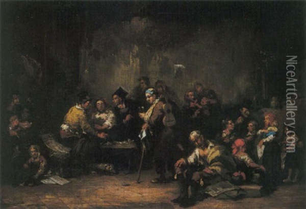 Los Miserables Oil Painting - Eugenio Lucas Velazquez