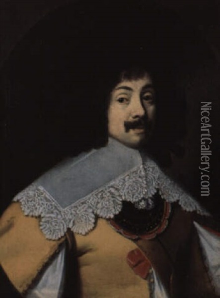 Portrait De Francois De Gangnieres(?), Sieur De Chamfort Oil Painting - Daniel Dumonstier