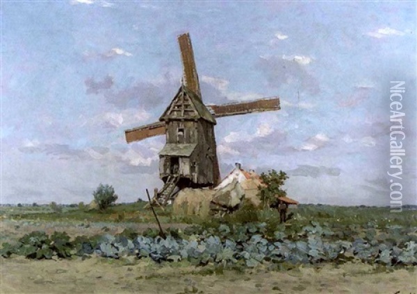Moulin A Lokeren Oil Painting - Franz Courtens
