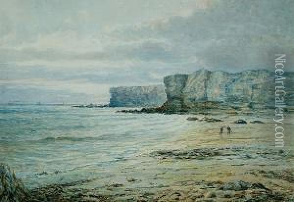 Figures On A Beach Oil Painting - Bernard Benedict Hemy