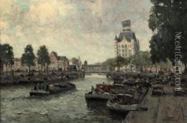 A View Of The Witte Huis, Rotterdam Oil Painting - Gerarrd Delfgaauw