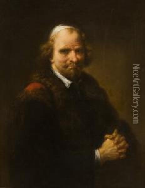 Portrait Eines Judischen Kaufmanns Oil Painting - Johann Georg Trautmann