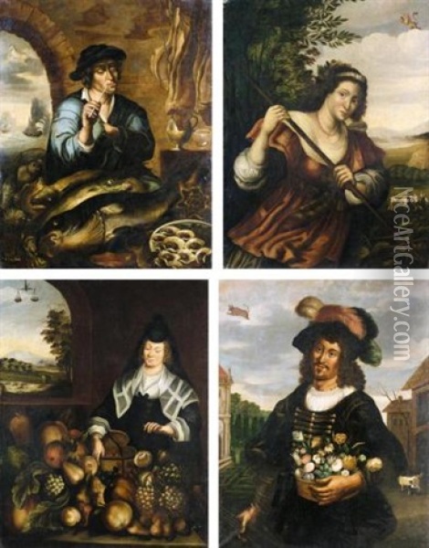 March (+ 3 Others; 4 Works) Oil Painting - Joachim von Sandrart the Elder