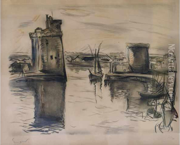 L'entree Du Port De La Rochelle Oil Painting - Emile-Othon Friesz