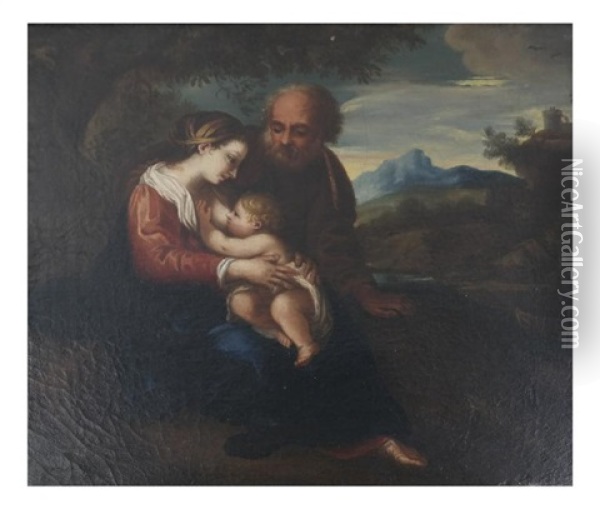 Sacra Famiglia Oil Painting - Marc Antonio Franceschini