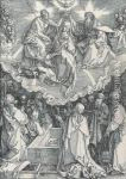 Assumption And Coronation Of The Virgin Oil Painting - Albrecht Durer