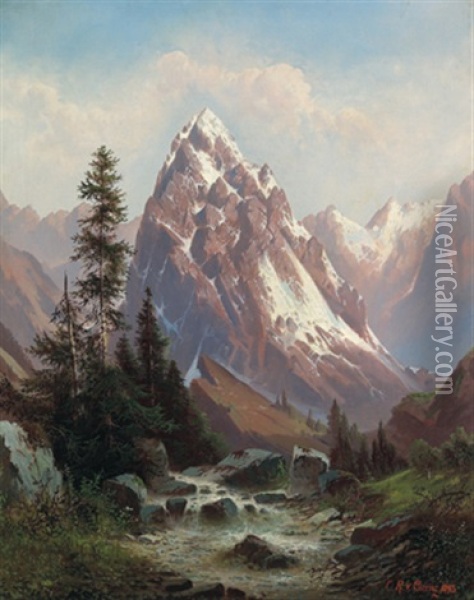 Gebirgslandschaft Oil Painting - Carl Lorenz