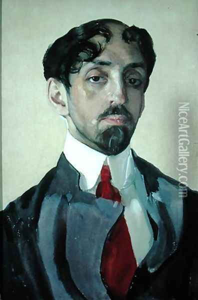 Portrait of Mikhail Kuzmin (1875-1936), 1909 Oil Painting - Konstantin Andreevic Somov