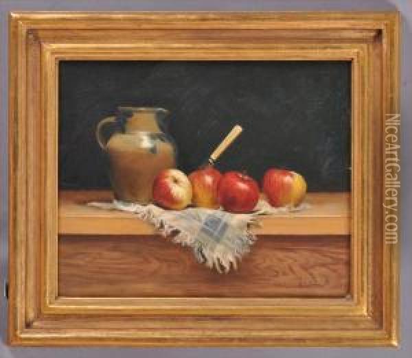 Still Life With Pitcher Andapples Oil Painting - Milne Ramsey