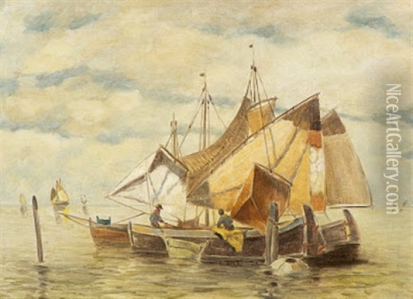 Segelboote Auf Dem Meer Oil Painting - Ludwig Dill