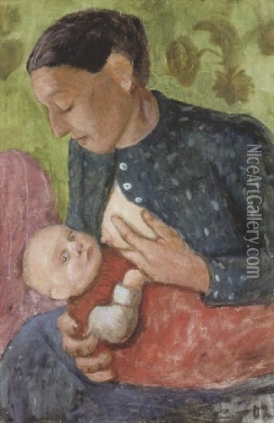 Stillende Mutter Oil Painting - Paula Modersohn-Becker