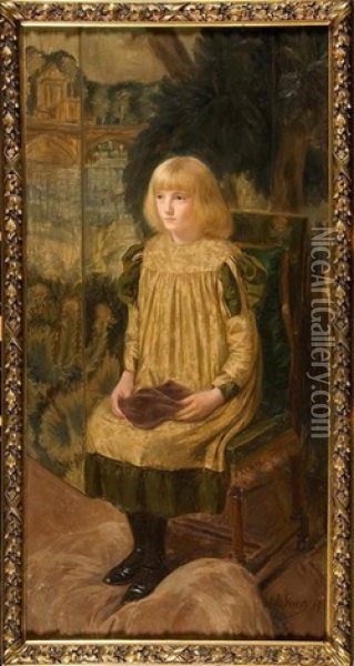 Soeur D'infante (fleur De Lys) Oil Painting - Gustav Max Stevens