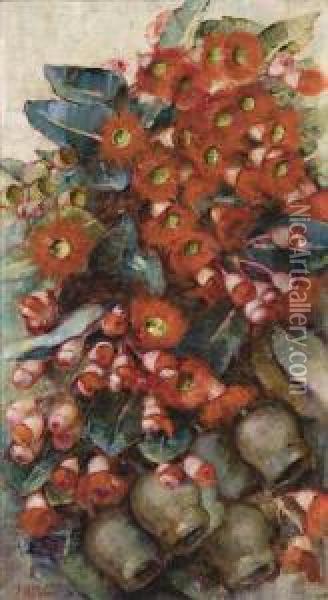 Red Flowering Gum Oil Painting - Jane R. Price