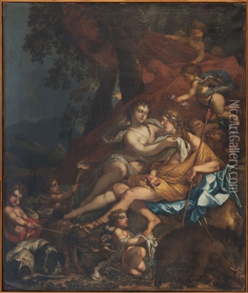 Venus Et Adonis Oil Painting - Charles Alphonse Dufresnoy