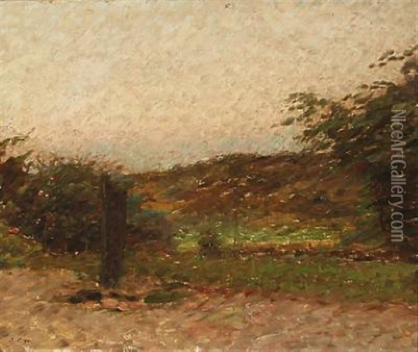 A Summer Landscape Oil Painting - Julius Paulsen