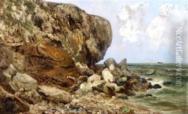 Coastal Rocks Oil Painting - John Falconar Slater