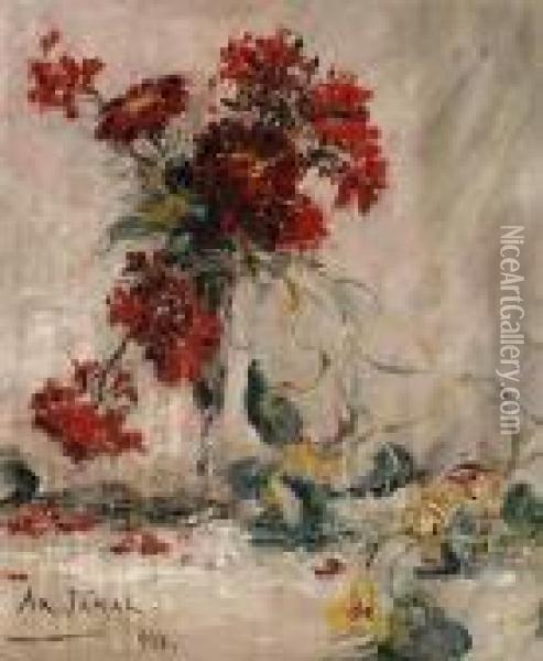 Still Life Of Flowers Oil Painting - Armand Jamar