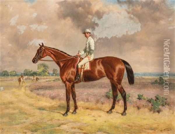 Rennpferd L.c. Liddell Und Sein Jockey Oil Painting - Harry Hall