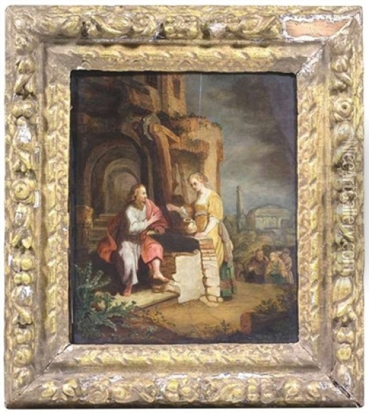 Christus Und Die Samariterin Am Brunnen Oil Painting -  Rembrandt van Rijn