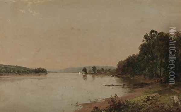 Along the Water's Edge Oil Painting - John Frederick Kensett