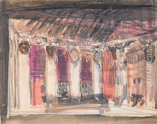 Sketch For A Stage Design Oil Painting - Konstantin Alexeievitch Korovin