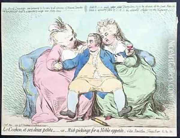 Le Cochon et ses Deux Petits or Rich Pickings for a Noble Appetite Oil Painting - James Gillray