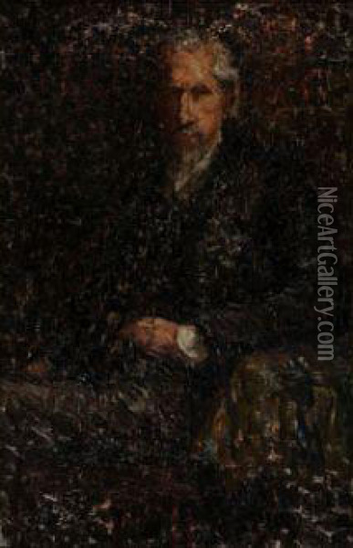 Portrait Du Critique D'art Felix Feneon Oil Painting - Henri Martin