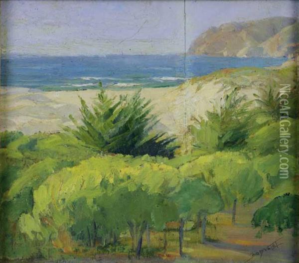 Vista Da Praia Do Abano E O Guincho Oil Painting - Carlos Bonvalot