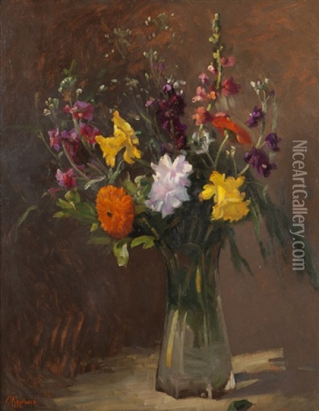 Flower Study Oil Painting - Ferdinand Kaufmann