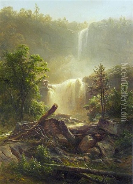 Kaaterskill Falls Oil Painting - Hermann Fuechsel