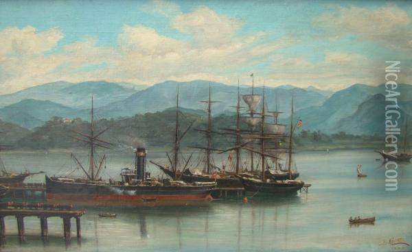 Harbor Scene Oil Painting - Benedito Calixto De Jesus