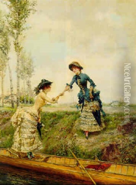 A Helping Hand Oil Painting - Ludovico Marchetti