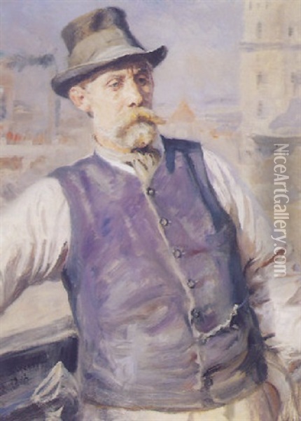 Portraet Af H. Kroner, Kobenhavns Radhus Oil Painting - Peder Severin Kroyer