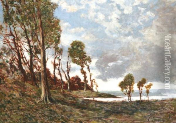 Coup De Vent, Environs De Menton Oil Painting - Henri-Joseph Harpignies