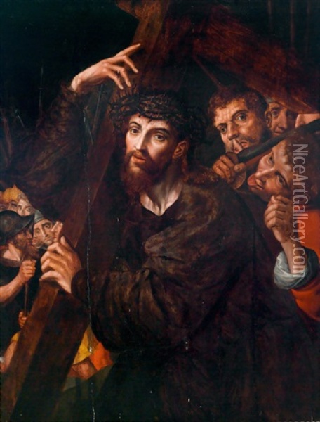 Christus Das Kreuz Tragend Oil Painting - Jan Sanders (Jan van) Hemessen